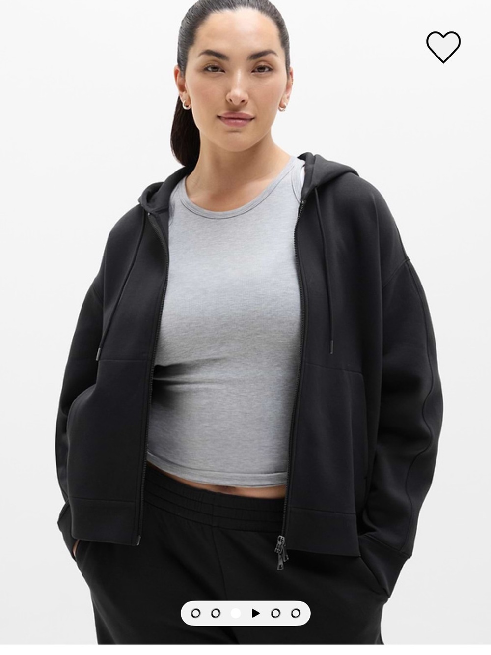 Athleta woman's Form Knit Full Zip Black Hoodie Sweatshirt